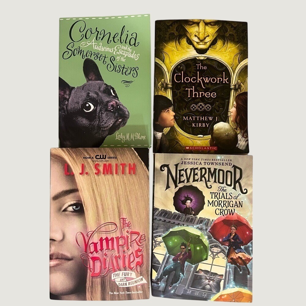 Fiction Books Lot 4 Nevermoor Vampire Diaries Clockwork Three Cornelia Paperback